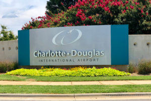 outside the charlotte douglas airport